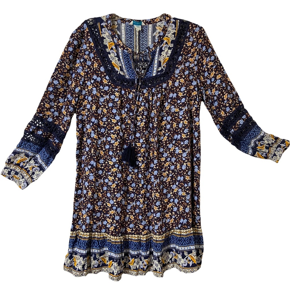 Sundance Rayon Floral Tunic Dress Size L